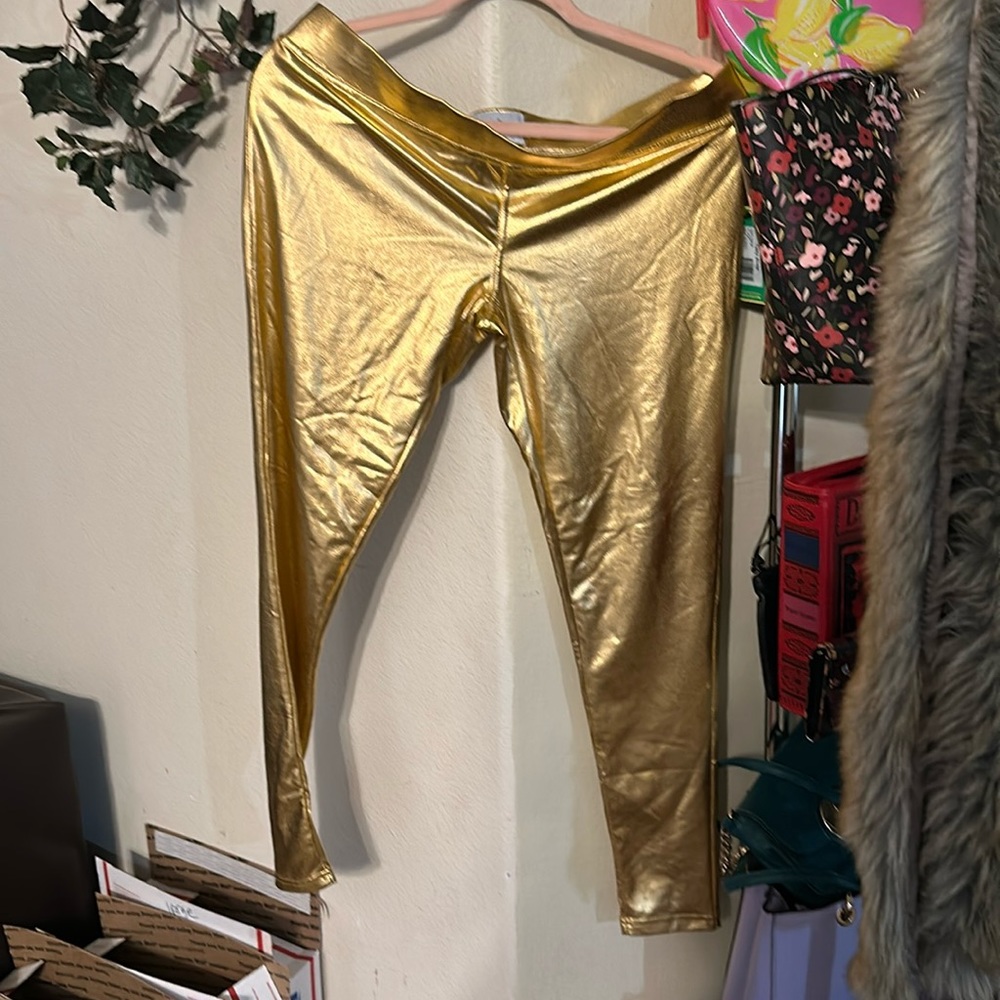 Tipsy elves gold leggings
